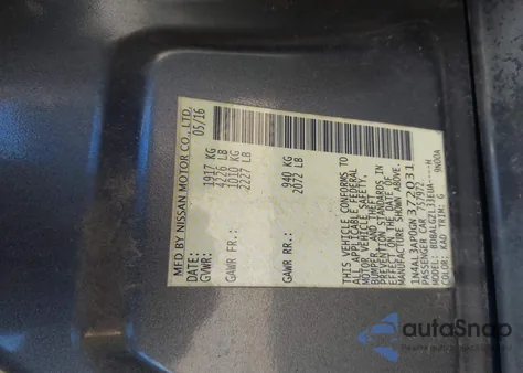 2016 Nissan Altima 2.5 S from USA, damaged, VIN 1N4AL3AP0GN372031